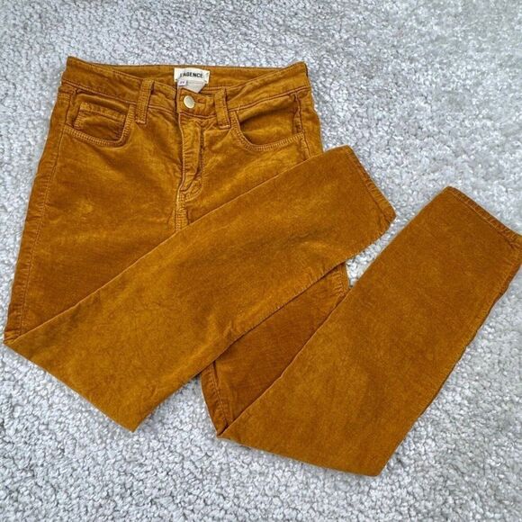 L'Agence Margot Velvet Skinny Ankle Pants Gold Mustard - Picture 6 of 13